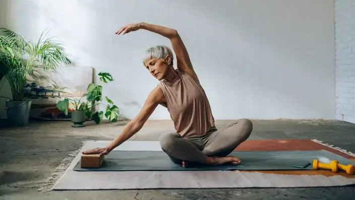 Iyengar yoga with props